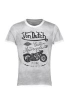 T-Shirt Print Grey Von Dutch Tops T-shirts Short-sleeved Grey Von Dutc...