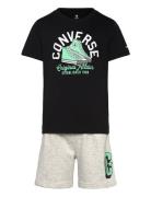 Ks-Knit Short Set Sets Sets With Short-sleeved T-shirt Grey Converse