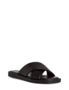Women Slides Flate Sandaler Black Tamaris