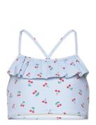 Bikini Top With Frill Aop Bikini Blue Lindex