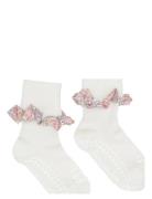 Non-Slip Socks - Bamboo / Liberty Strømper Non-slip White GoBabyGo