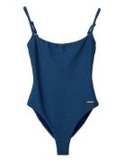 Textured Swimsuit Badedrakt Badetøy Navy Lexington Clothing
