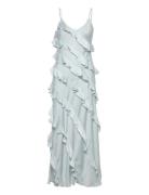 Jiselle Frill Dress Maxikjole Festkjole Blue Twist & Tango