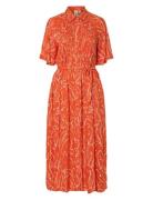 Yaslefira 2/4 Long Shirt Dress S. Knelang Kjole Red YAS