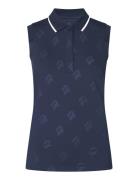 Deni Sleeveless Poloshirt Sport T-shirts & Tops Polos Navy Röhnisch