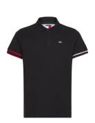 Tjm Slim Flag Cuff Polo Ext Tops Polos Short-sleeved Black Tommy Jeans