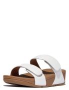Lulu Adjustable Leather Slides Sandal Med Hæl White FitFlop