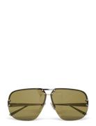 Tinted Aviator Sunglasses Pilotsolbriller Solbriller Yellow Weekday