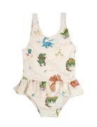 Eva – Badedragt 1-2 År – Dino Beach Badedrakt Badetøy Cream Filibabba
