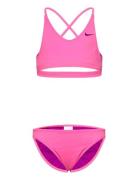 Nike Solid Lace Up Bikini Set Bikini Pink NIKE SWIM