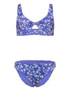 Shadow Floral Bralette Set Bikini Blue Roxy