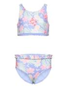 Tropical Story Crop Top Set Bikini Blue Roxy
