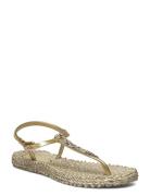 Flip Flop With Rhinest S Flate Sandaler Gold Ilse Jacobsen