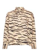 Florin Blouse Tops Shirts Long-sleeved Beige Second Female