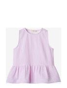 Ciao Stripe Top Tops T-shirts Sleeveless Pink Fliink