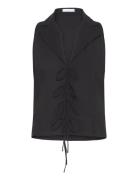 Sleeveless Blouse With Bows Tops Blouses Sleeveless Black Mango