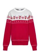 The Adorable Christmas Sweater Kids Tops Knitwear Pullovers Red Christ...