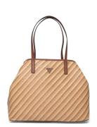 Vikky Ii Large 2 In 1 Tote Bags Totes Beige GUESS
