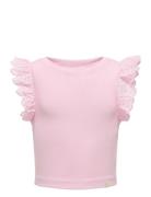 Kmgdrea Liife S/L Detail-Top Jrs Tops T-shirts Sleeveless Pink Kids On...