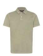 Cotton Jersey Pigment Dye Polo Shirt Tops Polos Short-sleeved Khaki Gr...