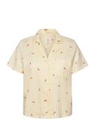 Jacket Ss Cotton Croissant Pyjamas Yellow Hunkemöller