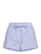 Short Seersucker Check Pyjamas Blue Hunkemöller