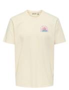 Onsita Ss Reg Tee Tops T-shirts Short-sleeved Cream ONLY & SONS