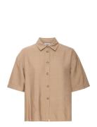 Frdita Sh 1 Tops Shirts Short-sleeved Beige Fransa