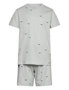 Pyjama Tee Shorts Vehicle Boat Pyjamas Sett Blue Lindex