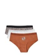Jackie Lace - 3 Shorties Truse Brief Truse Brown Etam