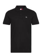 Tjm Slim Placket Polo Ext Tops Polos Short-sleeved Black Tommy Jeans