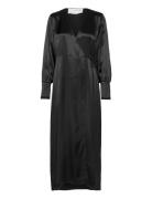 Slflyra Ls Ankle Wrap Dress B Maxikjole Festkjole Black Selected Femme