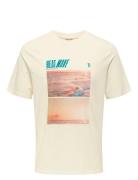 Onsmagdy Life Reg Photoprint Ss Tee Tops T-shirts Short-sleeved Cream ...