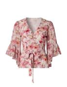 Hallie Blouse Tops Blouses Short-sleeved Pink Ida Sjöstedt