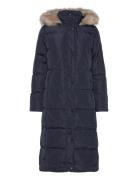 Faux-Fur-Trim Hooded Down Coat Fôret Kåpe Navy Lauren Ralph Lauren