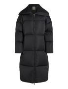 Mw Padded Satin Coat Fôret Kåpe Black Calvin Klein