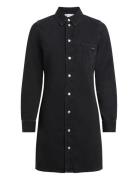 Ls Fitted Denim Dress Kort Kjole Black Calvin Klein Jeans