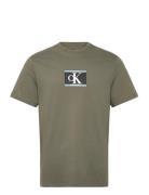 Ss 30S Eu Sp Ck Box Tape Graphic Tops T-shirts Short-sleeved Beige Cal...
