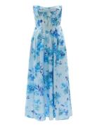 Lola Corset Midi Dress Knelang Kjole Blue Bardot