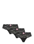 Florence 3-Pack Boxer Thongs Lingerie Panties Brazilian Panties Black ...