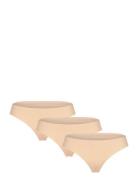3-Pack Invisible Thong Stringtruse Undertøy Beige Hunkemöller