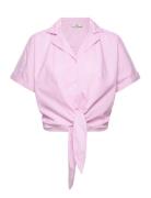 Jdymio S/S Knot Shirt Wvn Dia Tops Shirts Short-sleeved Pink JDY