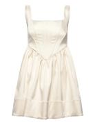 Livia Drop Waist Mini Dress Kort Kjole Cream Malina