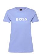 C_Elogo_5 Tops T-shirts & Tops Short-sleeved Blue BOSS