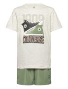 Ws-Woven Short Set Sets Sets With Short-sleeved T-shirt Green Converse