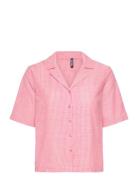Pcapia 2/4 Shirt Mm Wvn Tops Shirts Short-sleeved Pink Pieces