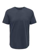 Onsmatt Longy Ss Tee Noos Tops T-shirts Short-sleeved Navy ONLY & SONS