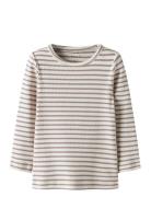 Nmnbani Ls Xsl Top Noos Tops T-shirts Long-sleeved T-shirts Beige Name...