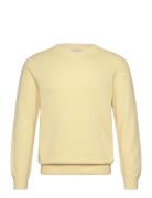 Cotton Pique C-Neck Tops Knitwear Round Necks Yellow GANT