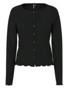 Pcmarie Ls Poin Cardigan Jrs Noos Bc Tops Knitwear Cardigans Black Pie...